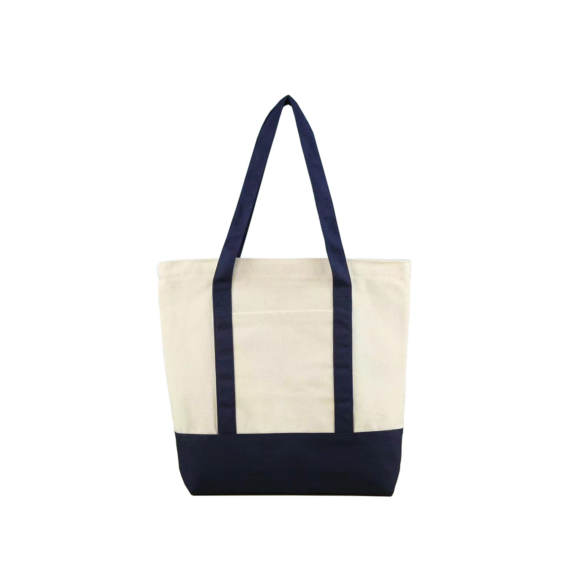 Canvas Shopping Tote with an External Pocket, custom tote bag with logo imprint 3