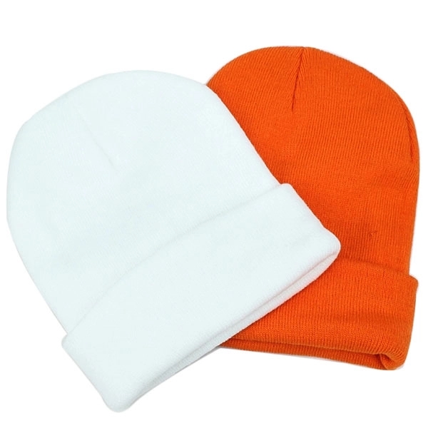 Embroidered Acrylic Knit Beanie with Cuff 16