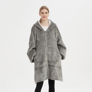 Womens Wearable Sweatshirt Oversized Hoodie Blanket 1