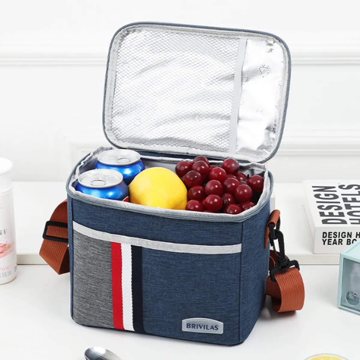 10L Insulated Thermal Lunch Bag With Shoulder Strap 6