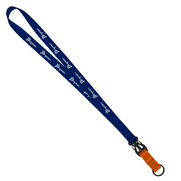 3/4" Multi color (Top and bottom) Nylon Lanyard with Plastic Slide Buckle R 47