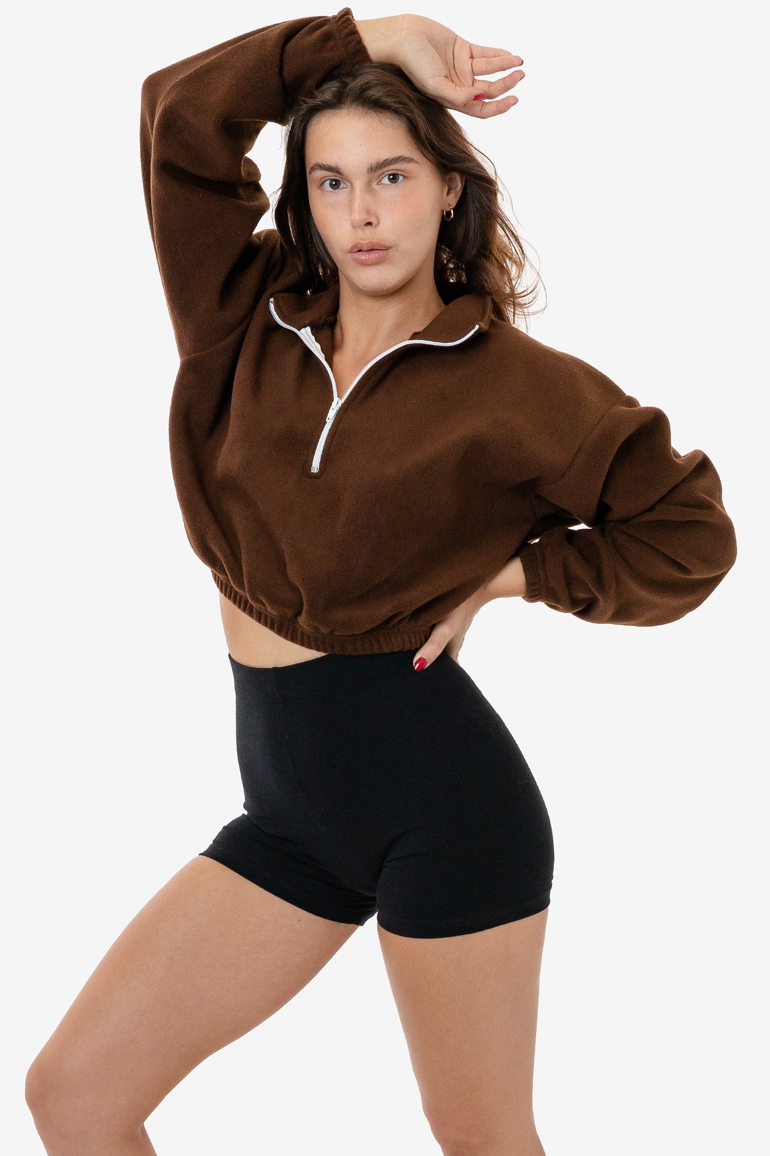 Cropped Polar Fleece Half Zip, custom hoodie or sweatshirt with logo imprint 11