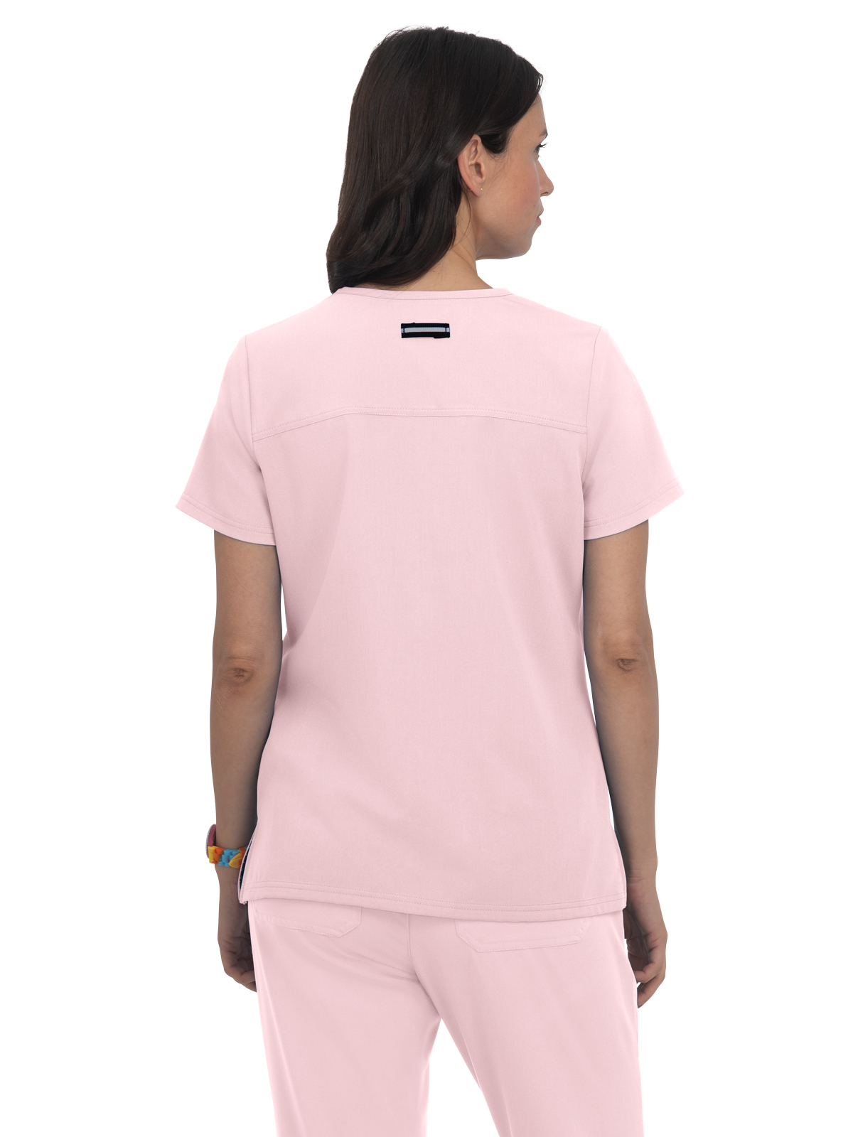 koi - Next Gen - Women's Three-Pocket Wide V-Neck Stretch Hustle and Heart Top 33