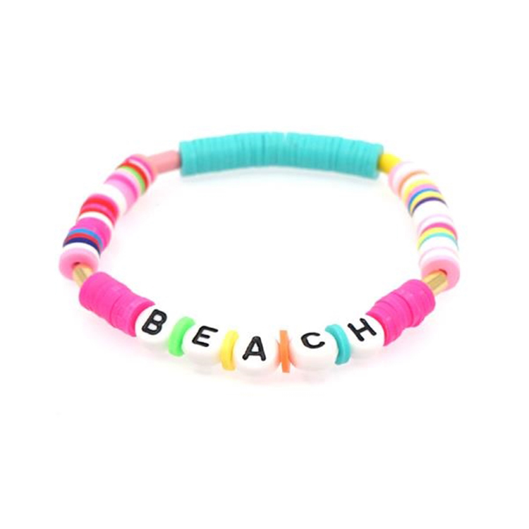 Letter Beaded Sweet Soft Clay Bracelet 4