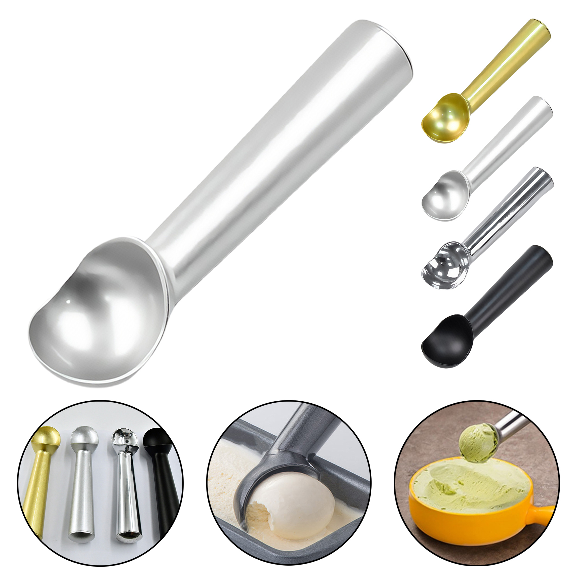 Self-Melting Aluminum Ice Cream Scoop with Easy Release, Food-Grade 2