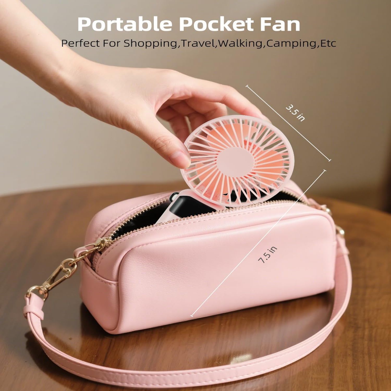 Handheld Foldable 1200 mAh Fan with LED Display & Base 8