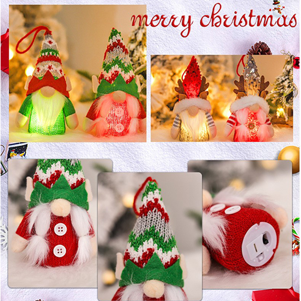 Christmas Rudolph Elf Doll Pendant with LED Lamp, promotional household item with logo imprint 4