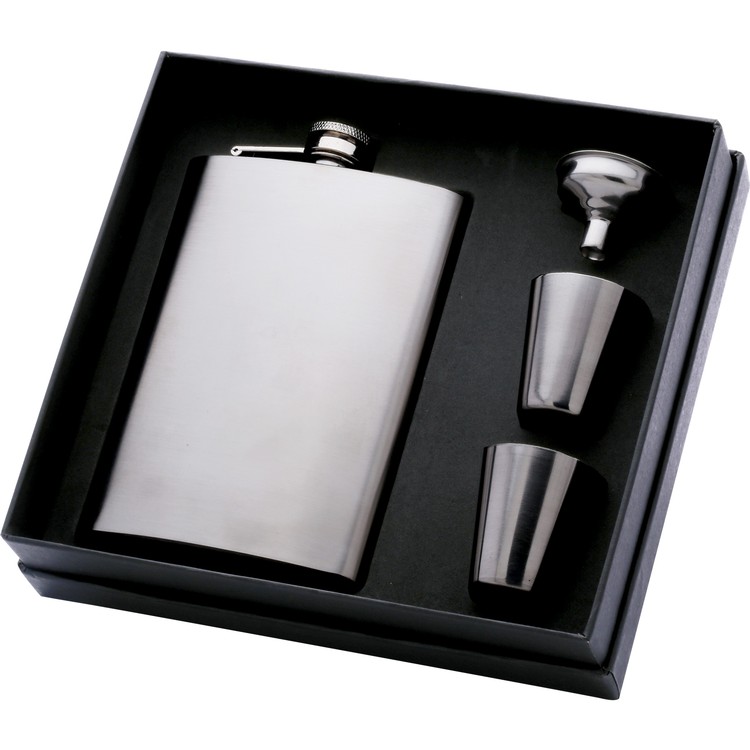 8 Oz. Stainless Steel Flask Gift Set