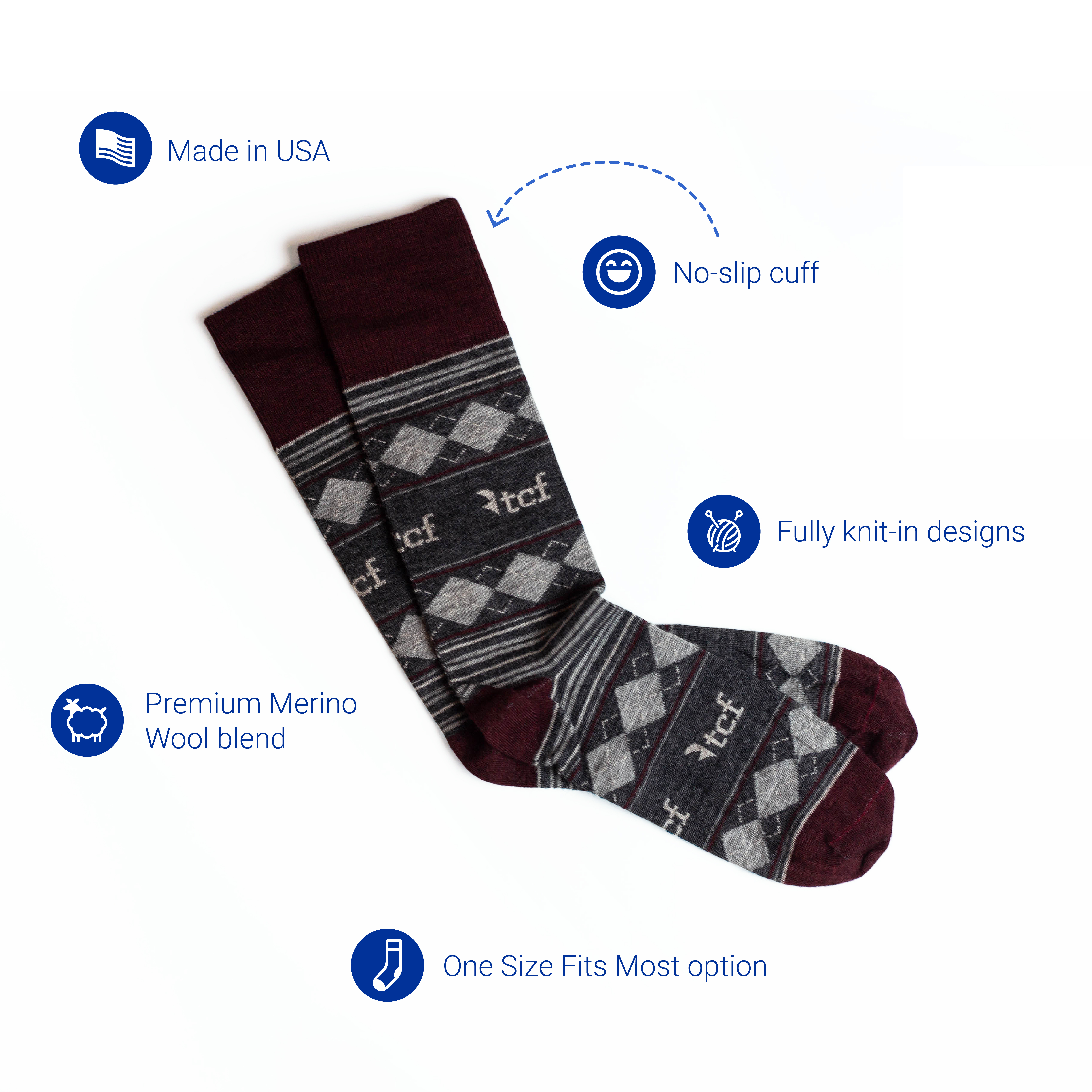 Custom Knit Wool Crew Business & Dress Socks 4