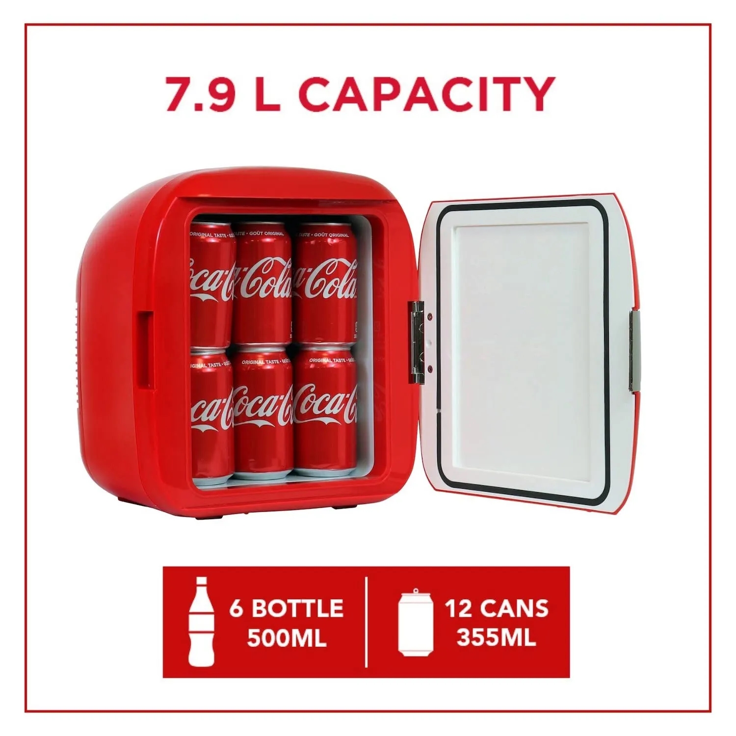 Coca Cola Heritage Coke 7.9L 12 Can Portable Mini Fridge 3