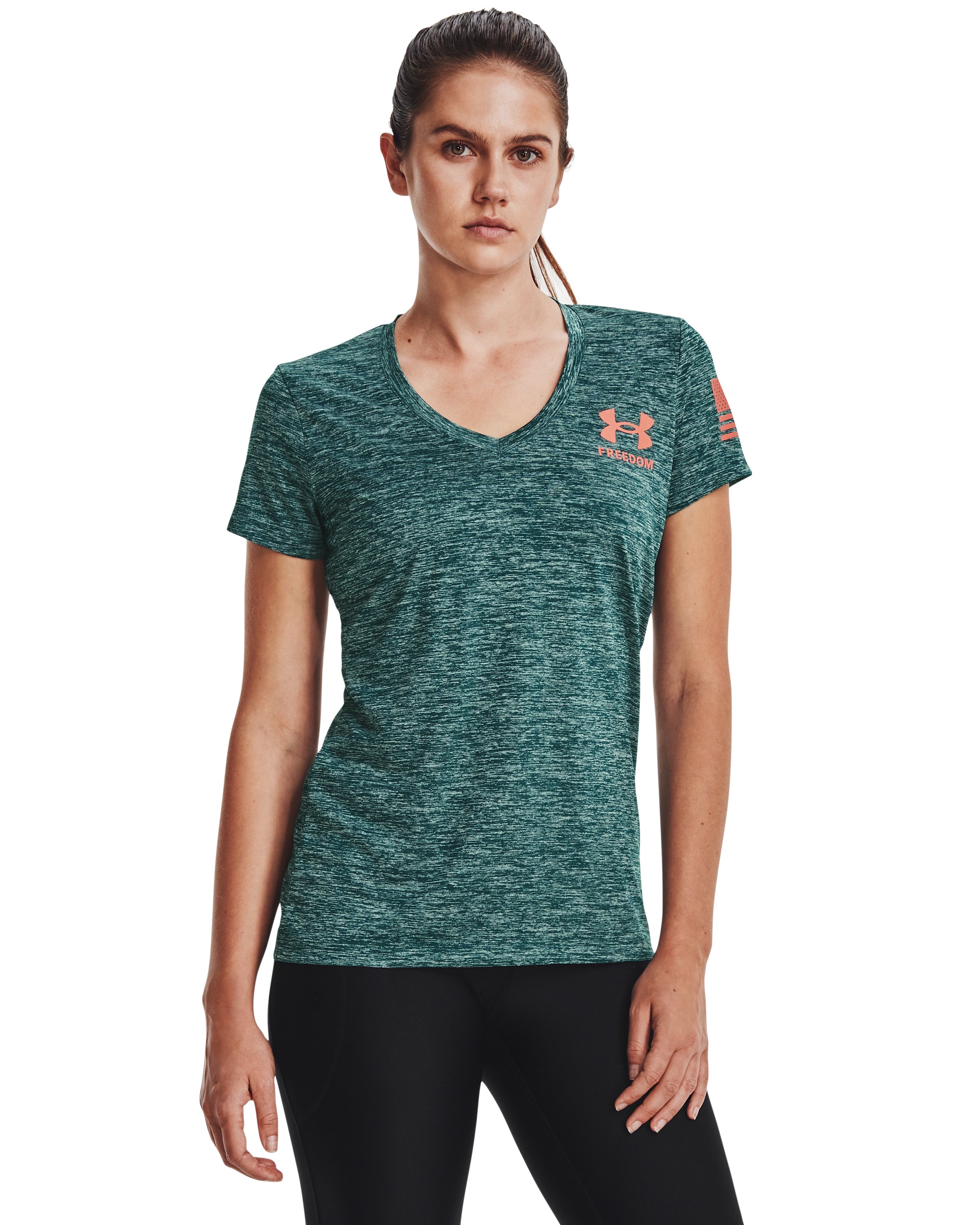 UA Tech Freedom Women's Short Sleeve V-Neck 4
