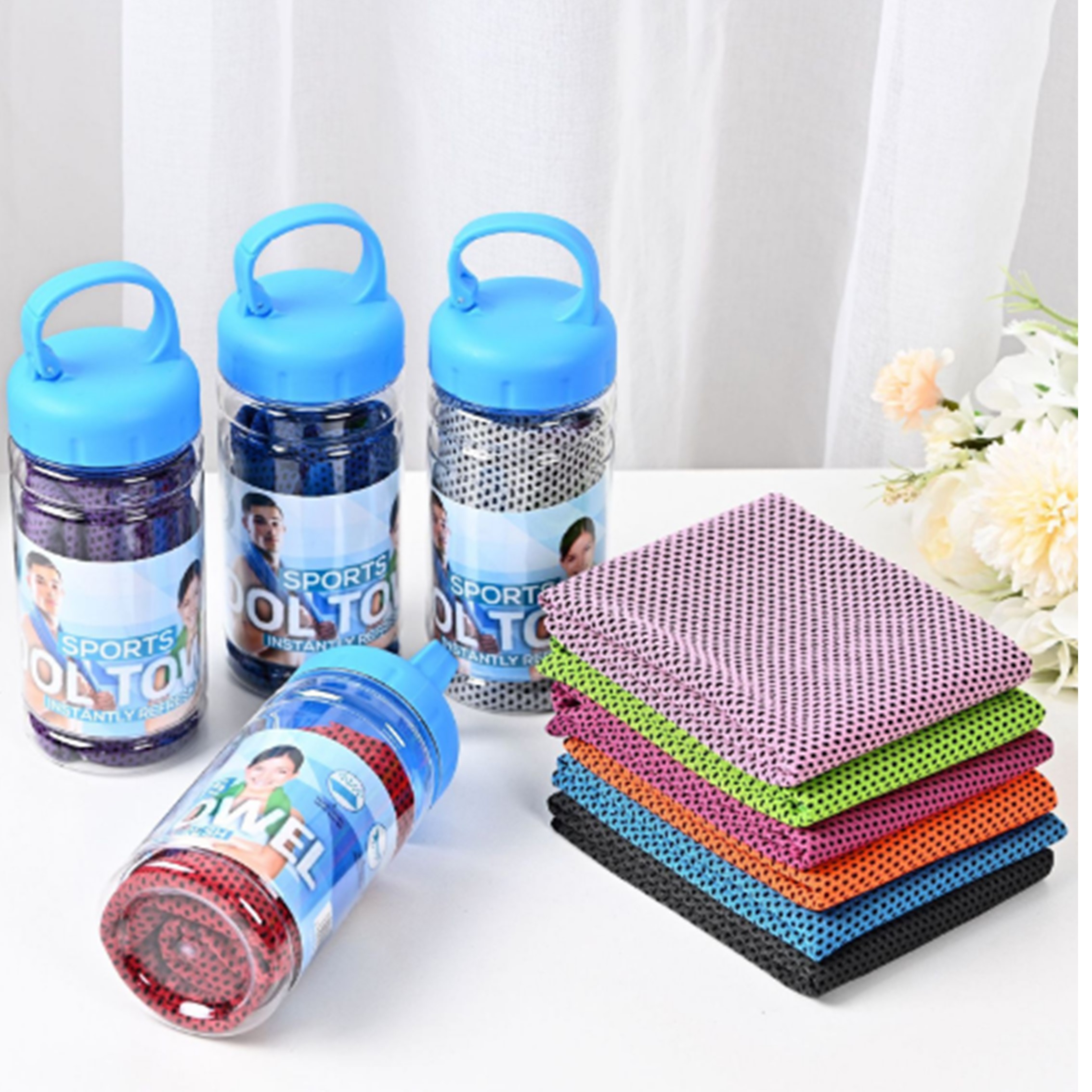 Microfiber Cool Towel for Yoga With Bottle Packing 4