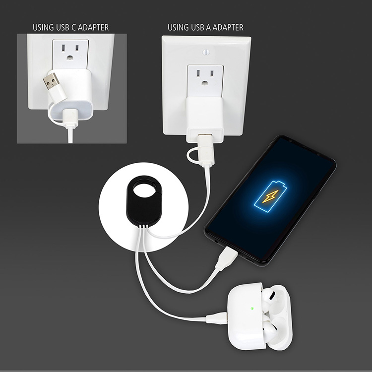 "WEBER" 5-in-1 Cell Phone Charging Cable with Carabiner Clip 19