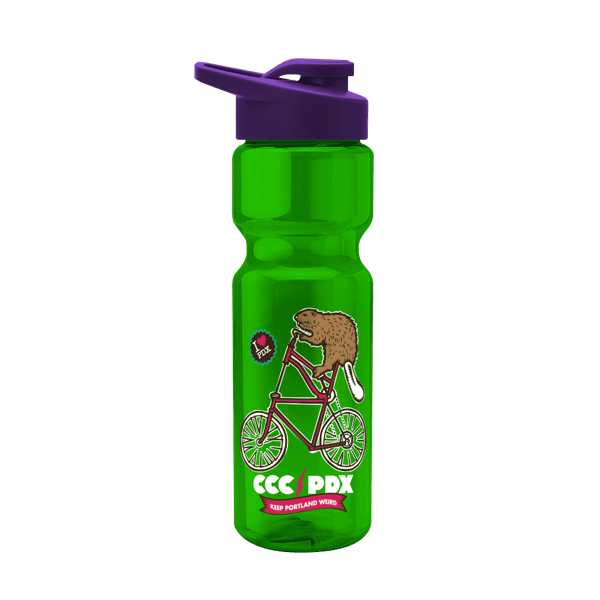 Blazer 28oz Transparent Bike Bottle w/Drink-thru Lid 1232