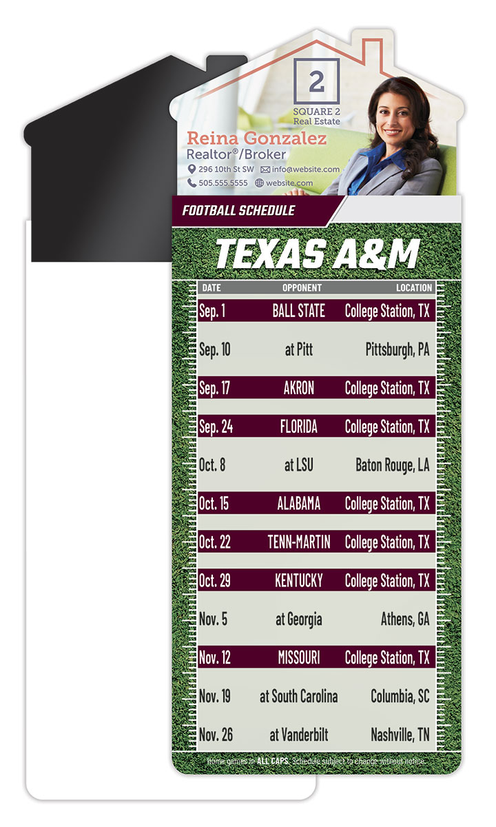 Magna-Card House Shape Magnet Football Schedules (3.5x9)