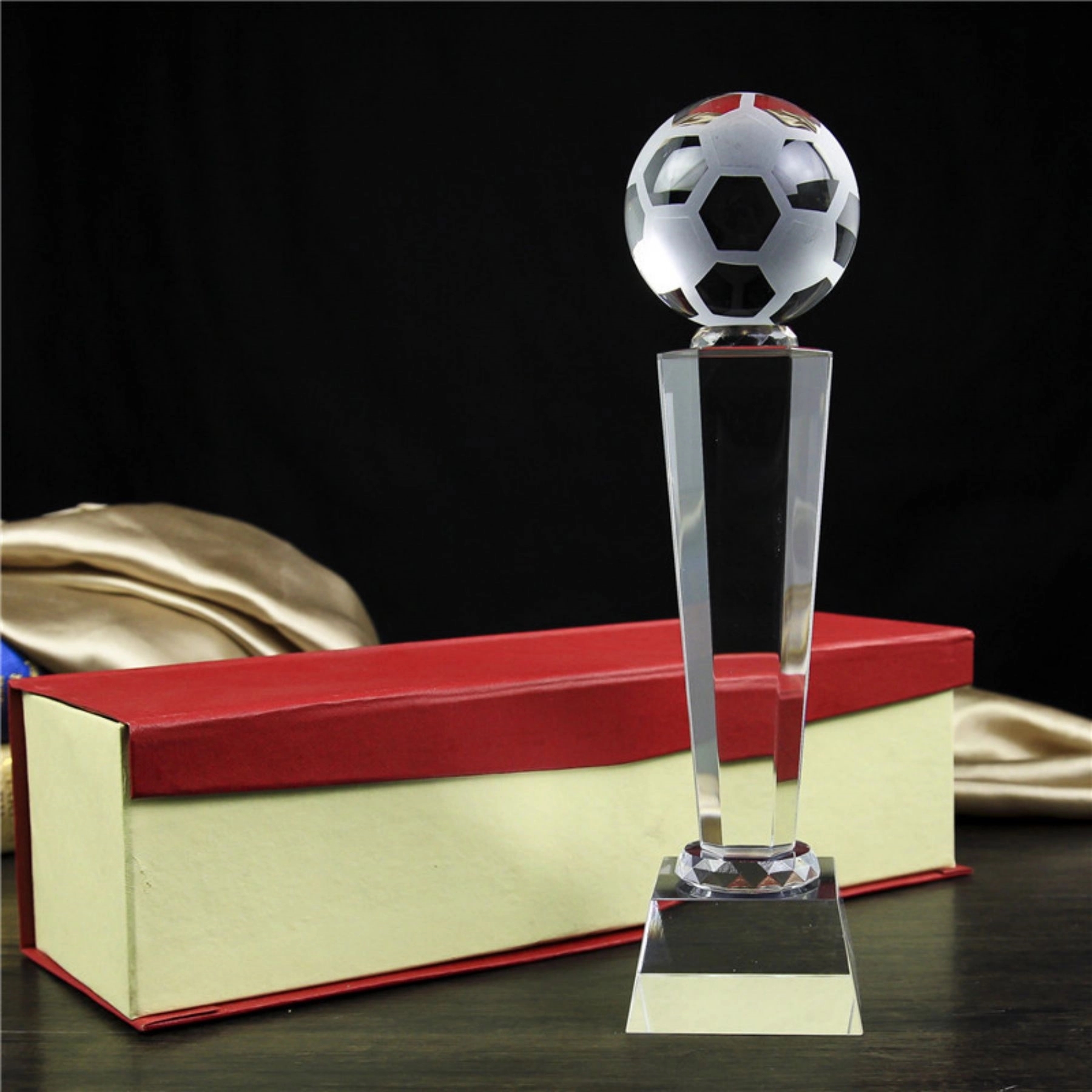 Crystal Golf Foodball Trophy With Free Engraving 5