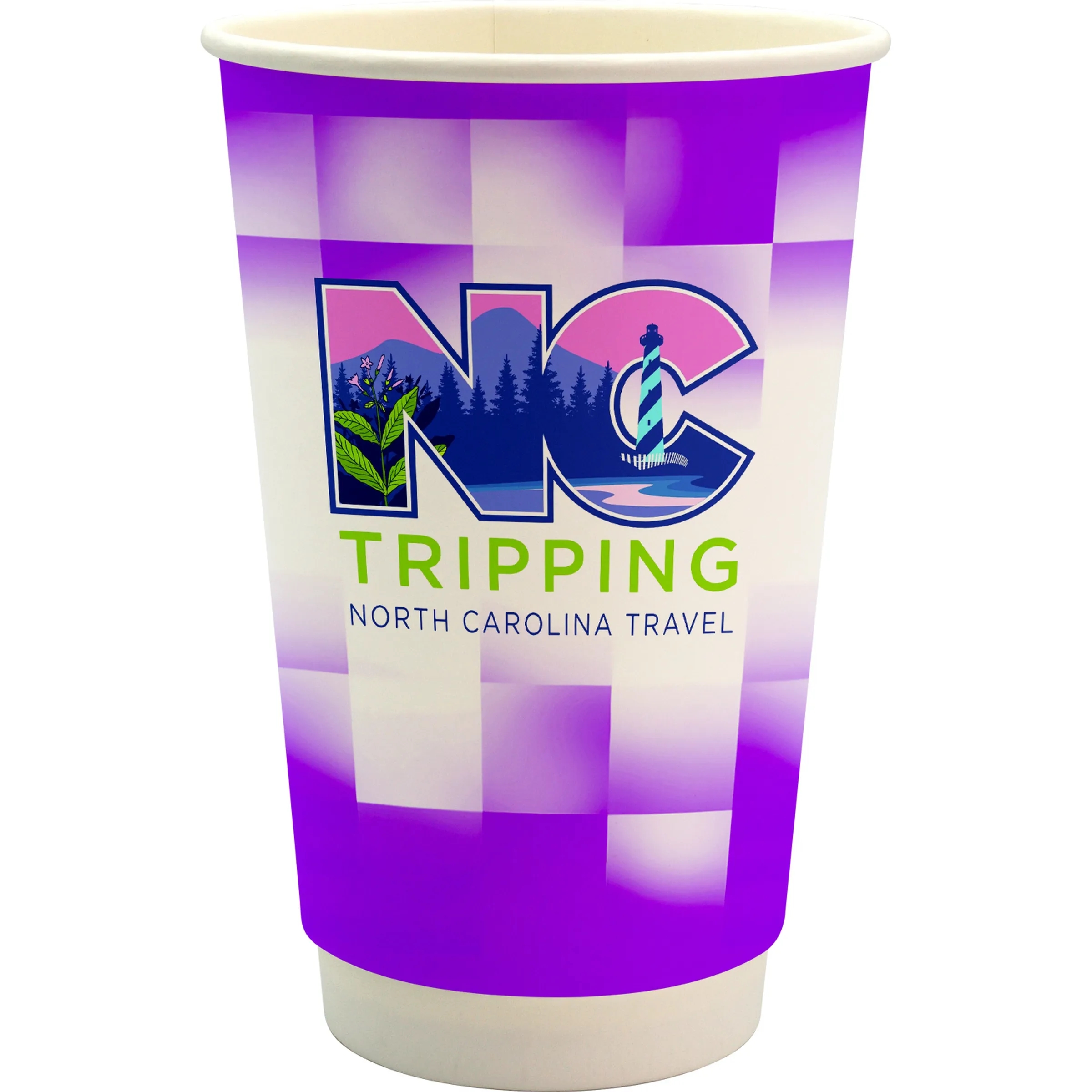 16 oz. Full Color Shaded Checkers Paper Cup 20