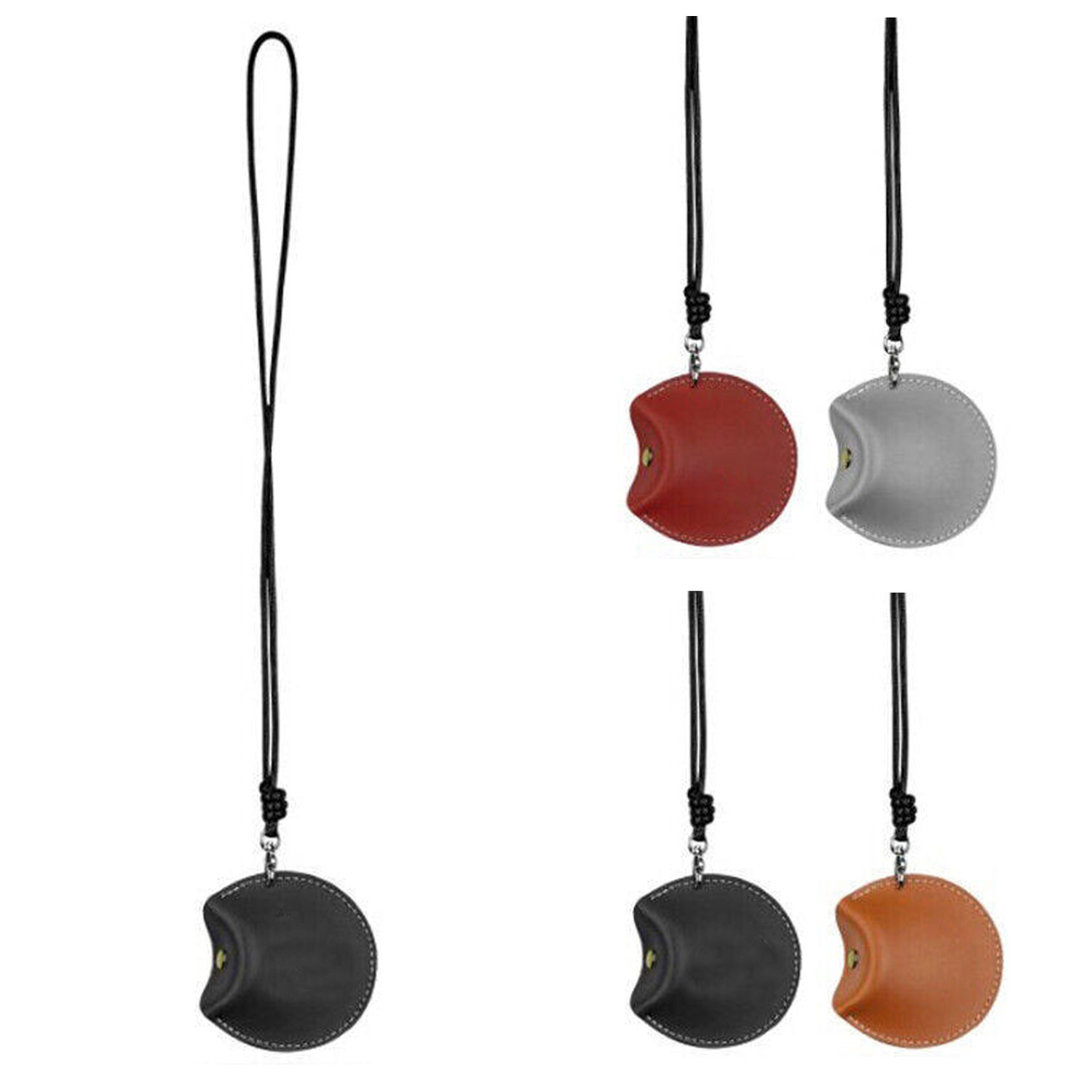 PU Leather Earphone Carrying Case w/ Lanyard 3