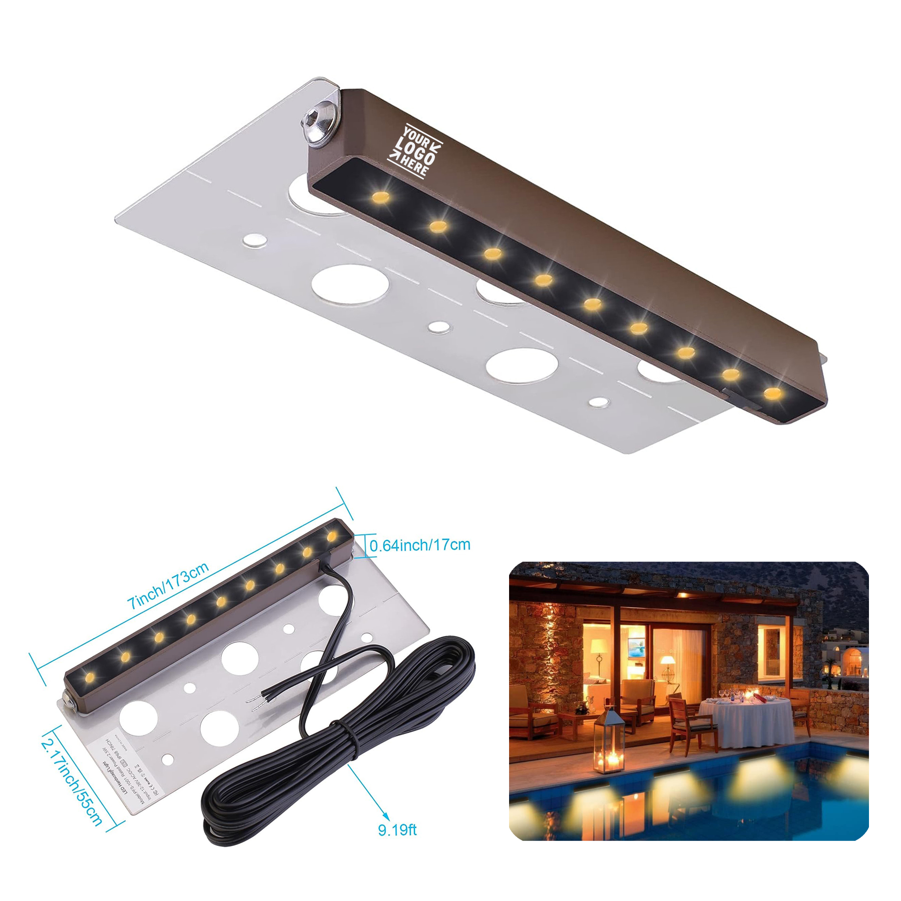 2.5W 2700K 12-36V Outdoor Fence Backyard Step Hardscape Paver 7 Inch LED Light