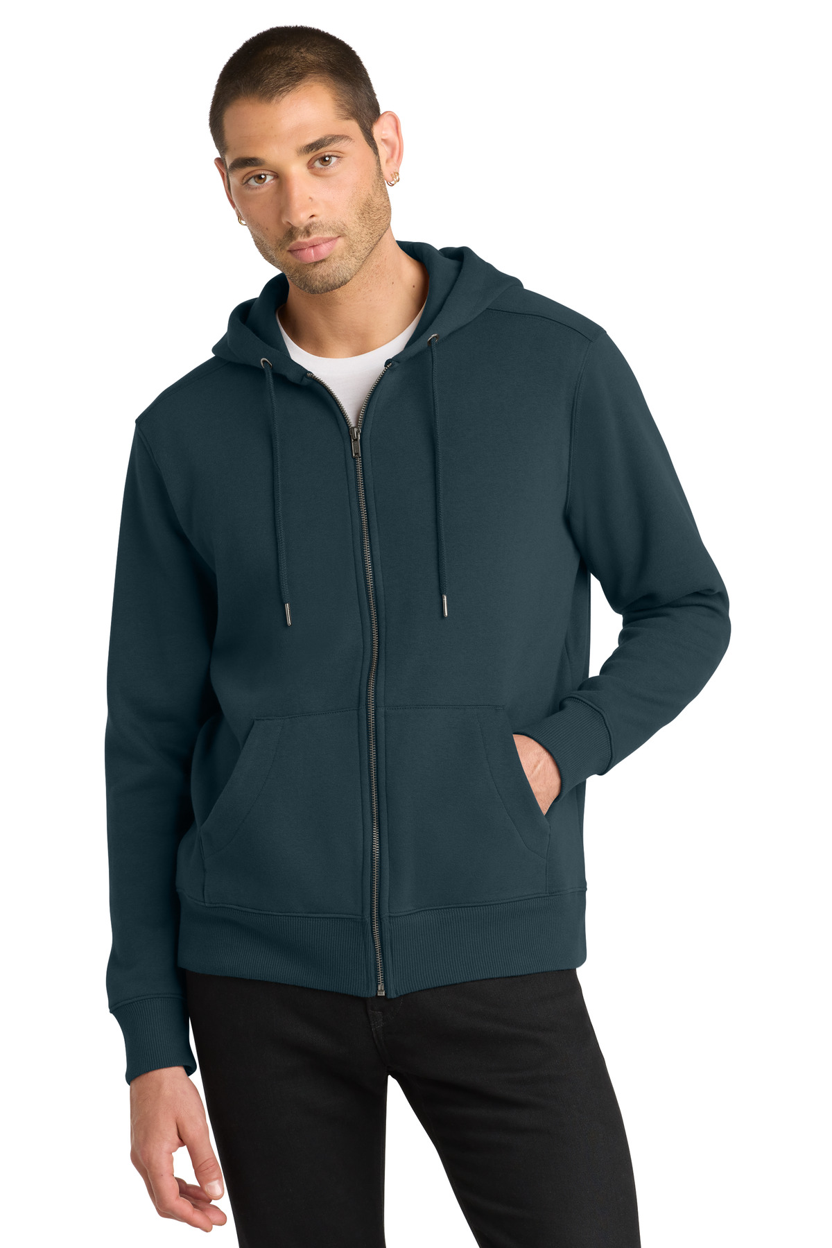 District Perfect Weight Fleece Full-Zip Hoodie DT1103 44