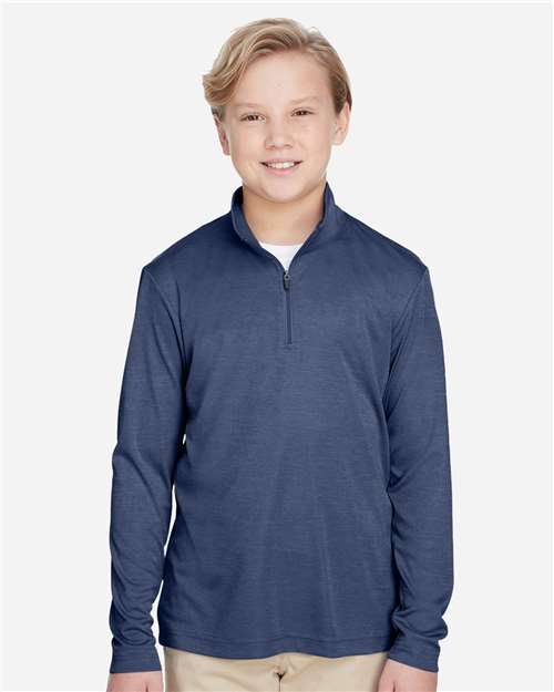 Youth Zone Sonic Heather Performance Quarter-Zip Pullover - TT31HY 15