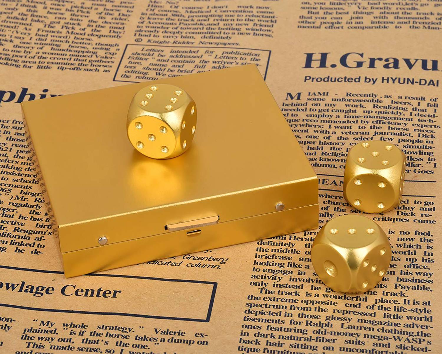 5Pcs Aluminum Alloy Dice w/ Square Case 6