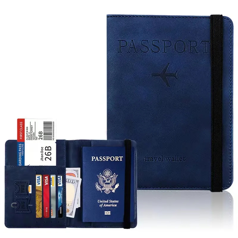 RFID  PU Leather Passport Holder Cover Case 4