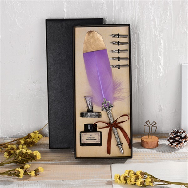 Vintage Quill Feather Pen Ink Set 3