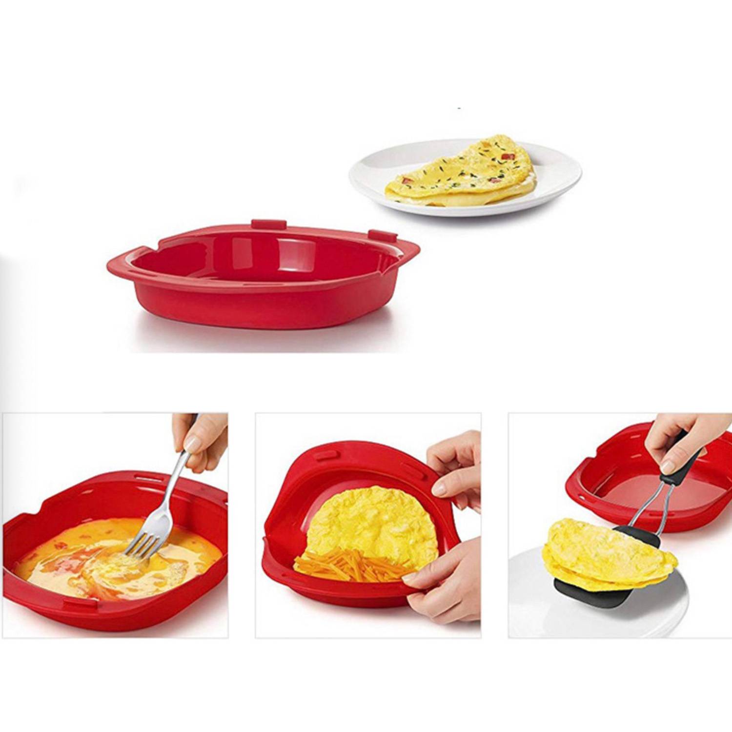 Silicone omelet baking tray Microwavable egg roll Maker 5