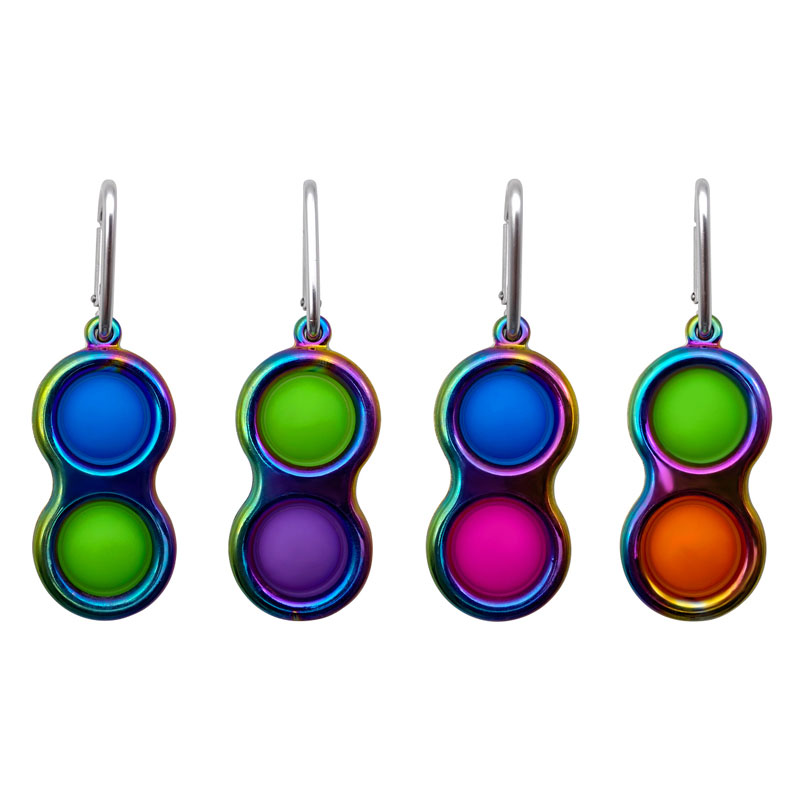 Double Bubbles Push Popper Fidget Toys w/Carabiner 4