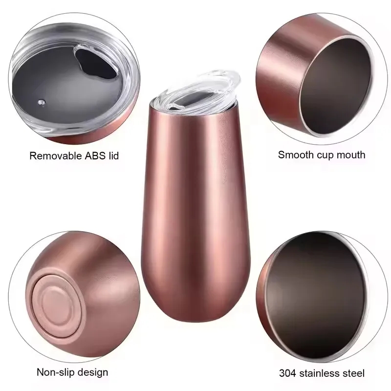 6oz U-shaped Stainless Steel Wine Thermos 7
