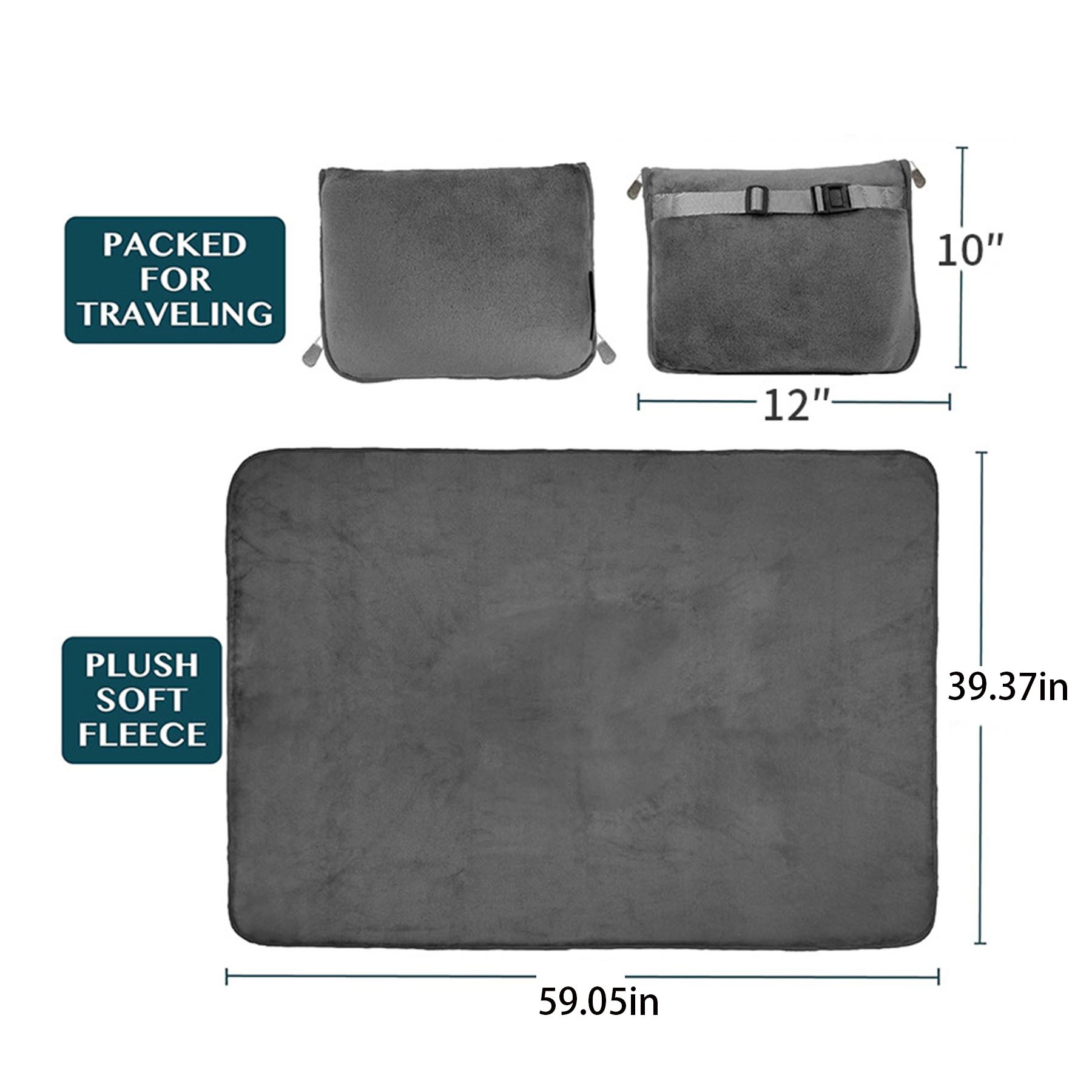 Travel Storage Double Sided Plush Blanket 8