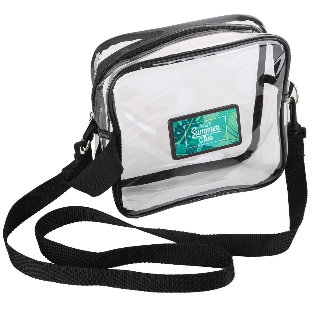 Clear Stadium Approved Crossbody Messenger Bagw/ Zipper and Adjustable Shoulder Strap - Full Color 1