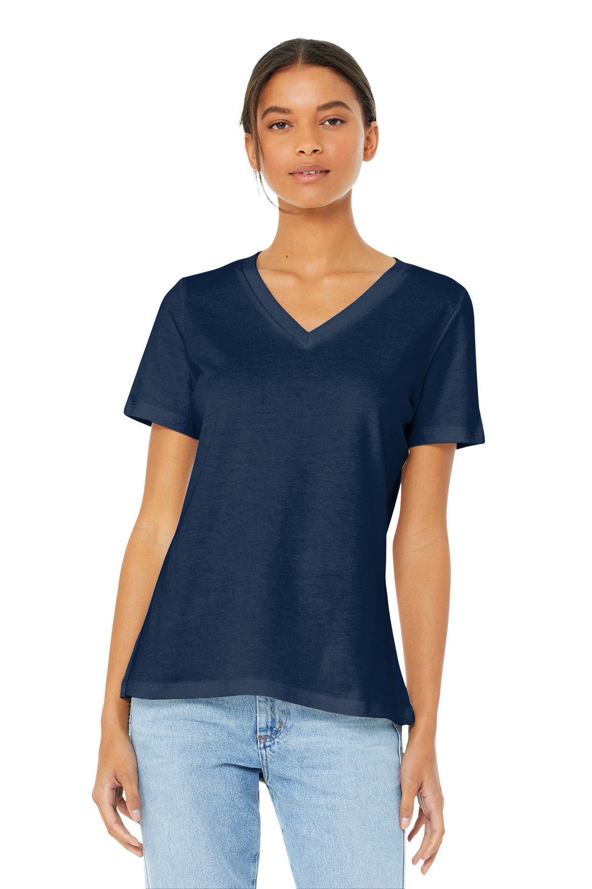 BELLA+CANVAS Women's Relaxed Jersey Short Sleeve V-Neck Tee. BC6405 16