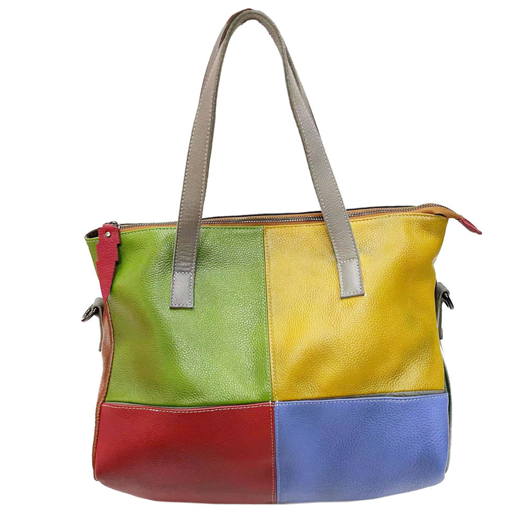 Genuine Leather Vintage contrasting tote cross-body bag 4