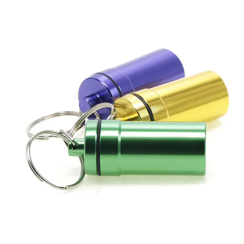 Metallic Aluminum Pill Bottle Keychains 6