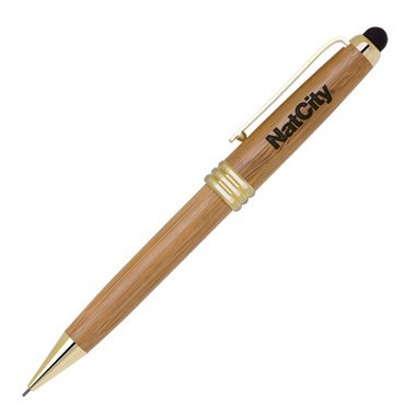 Eco-Friendly Bamboo Stylus Pencil with Gold Trim 2