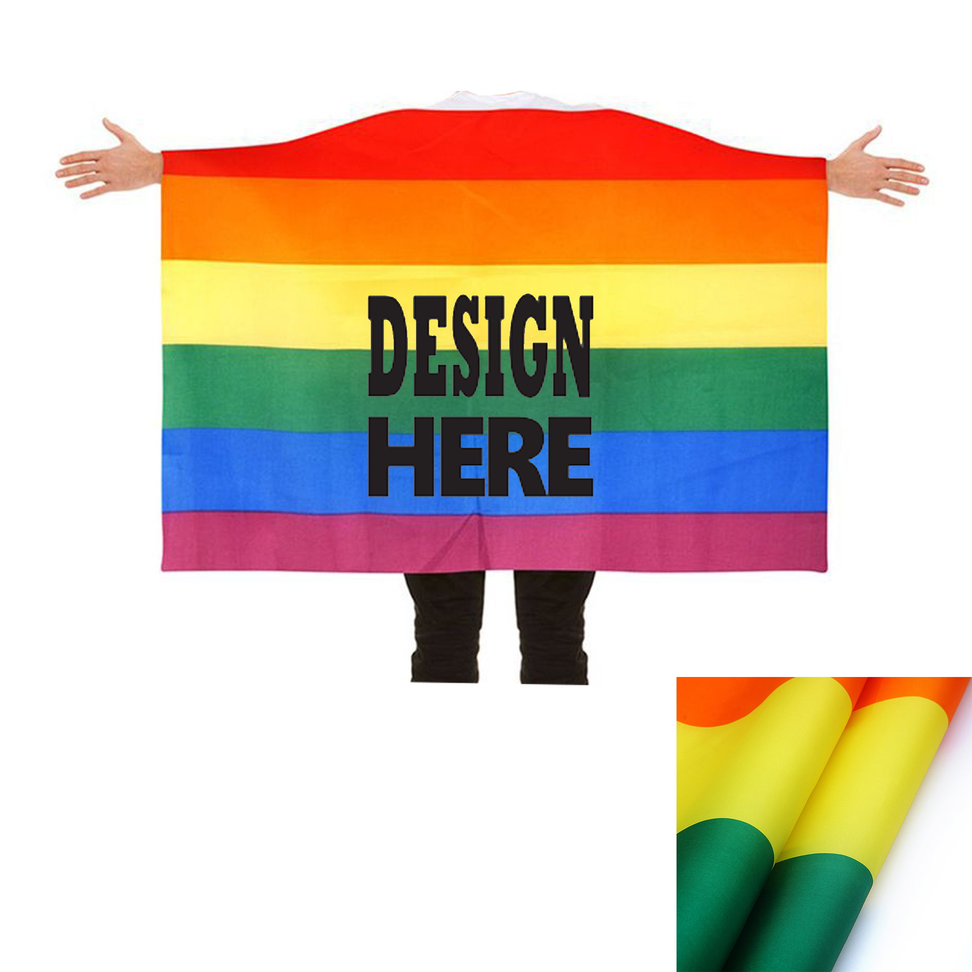 Custom Gay Pride Rainbow Flag Cape 2