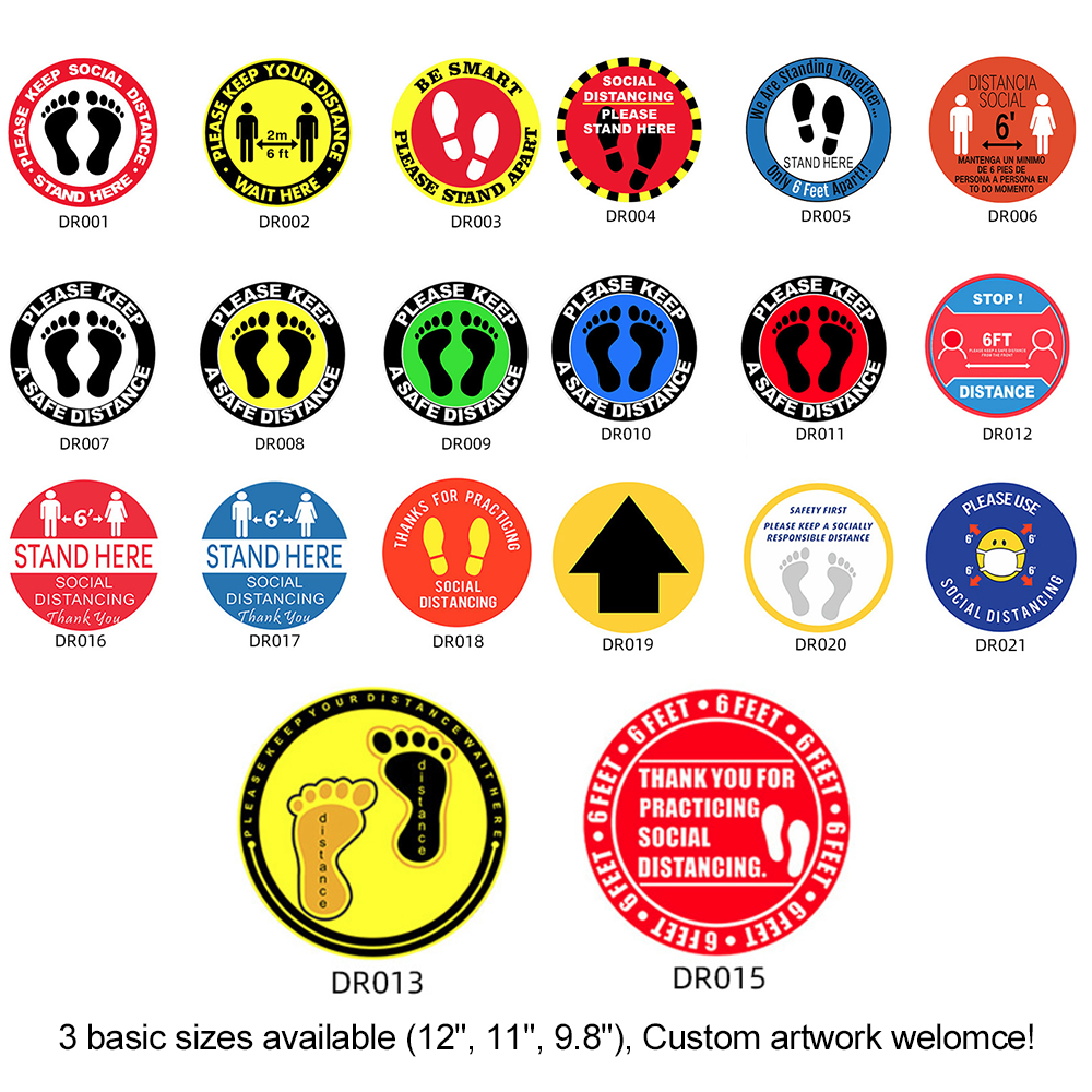 Social Distancing Floor Decal Stickers - 0.46mm thickness 14