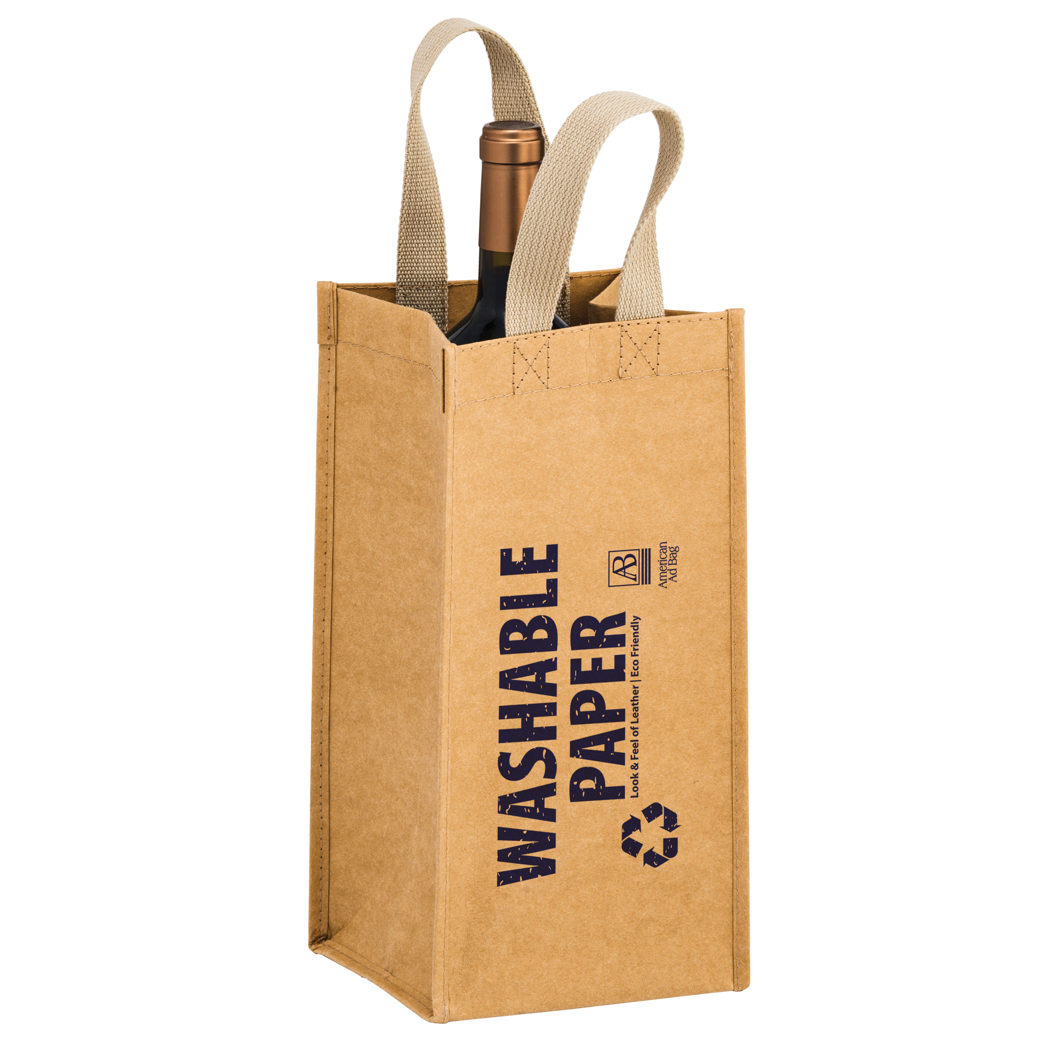 Washable Kraft Paper Wine Tote | TORNADO 1