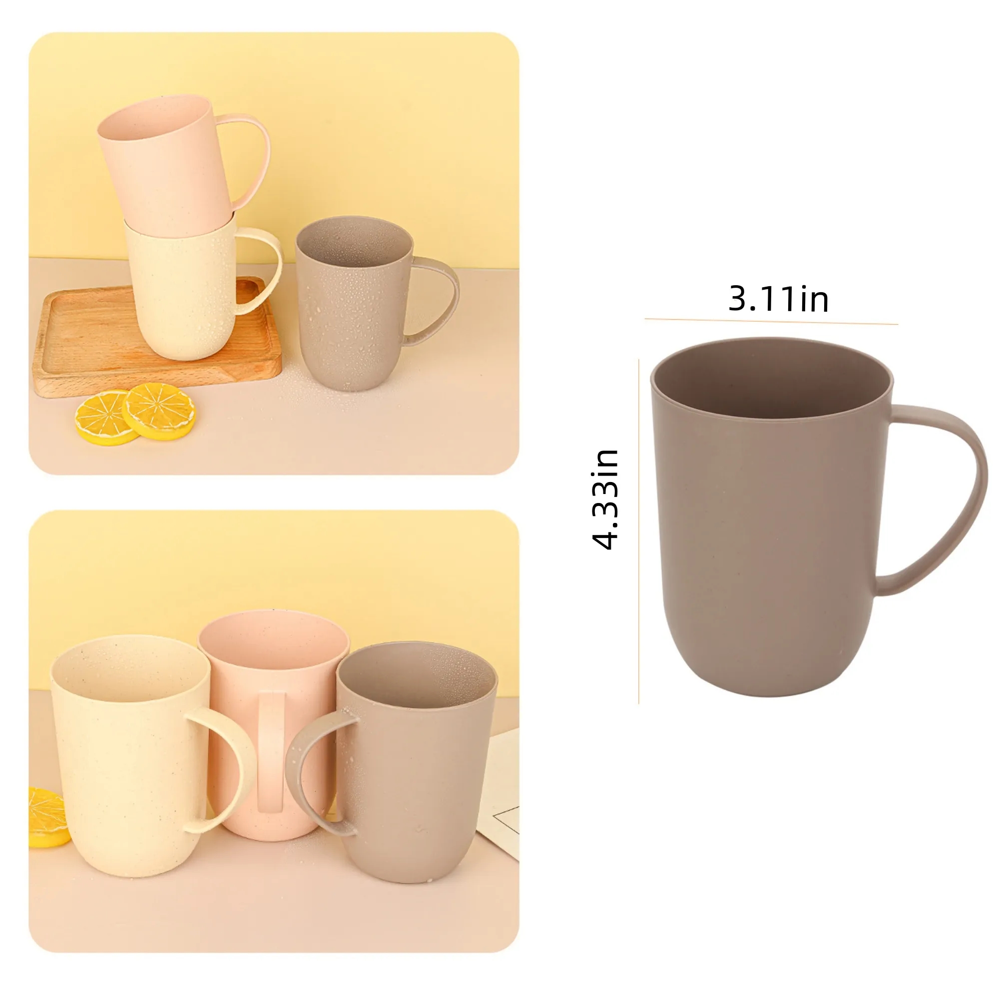 Customized wheat straw mouthwash cup 5