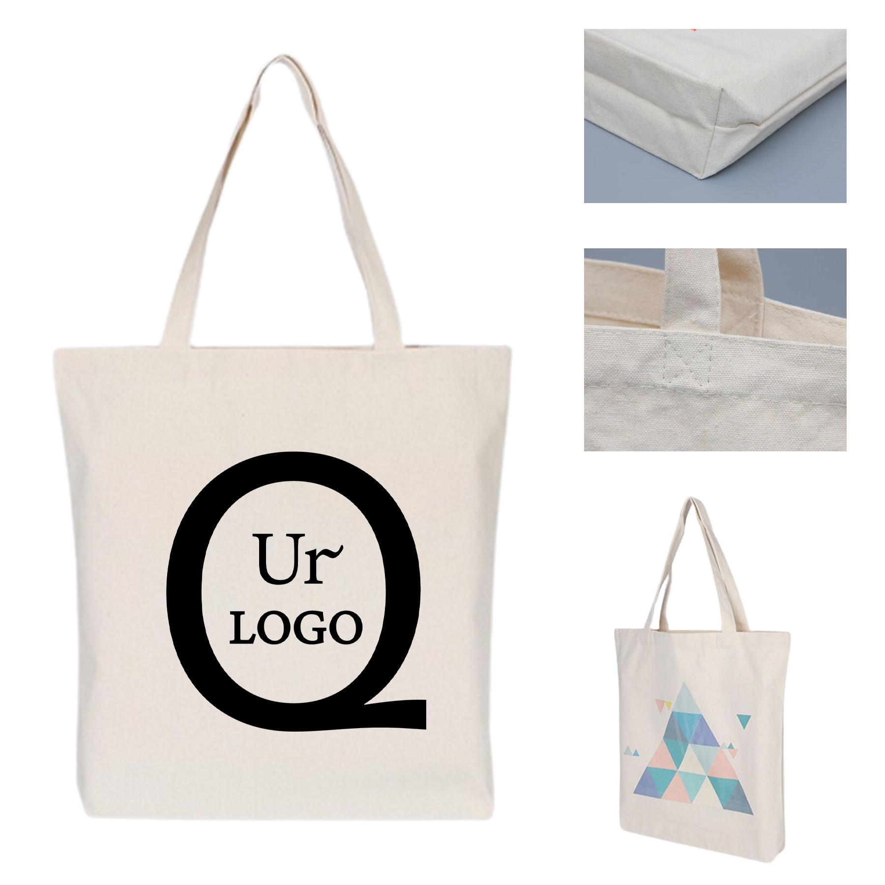 11.81 X 13.78 X 3.94 Inch Canvas Shopping Grocery Tote Bag 1