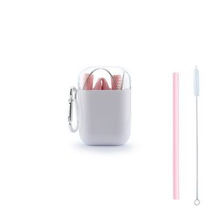 Portable Foldable Silicone Straw With Carabiner Attachment 16