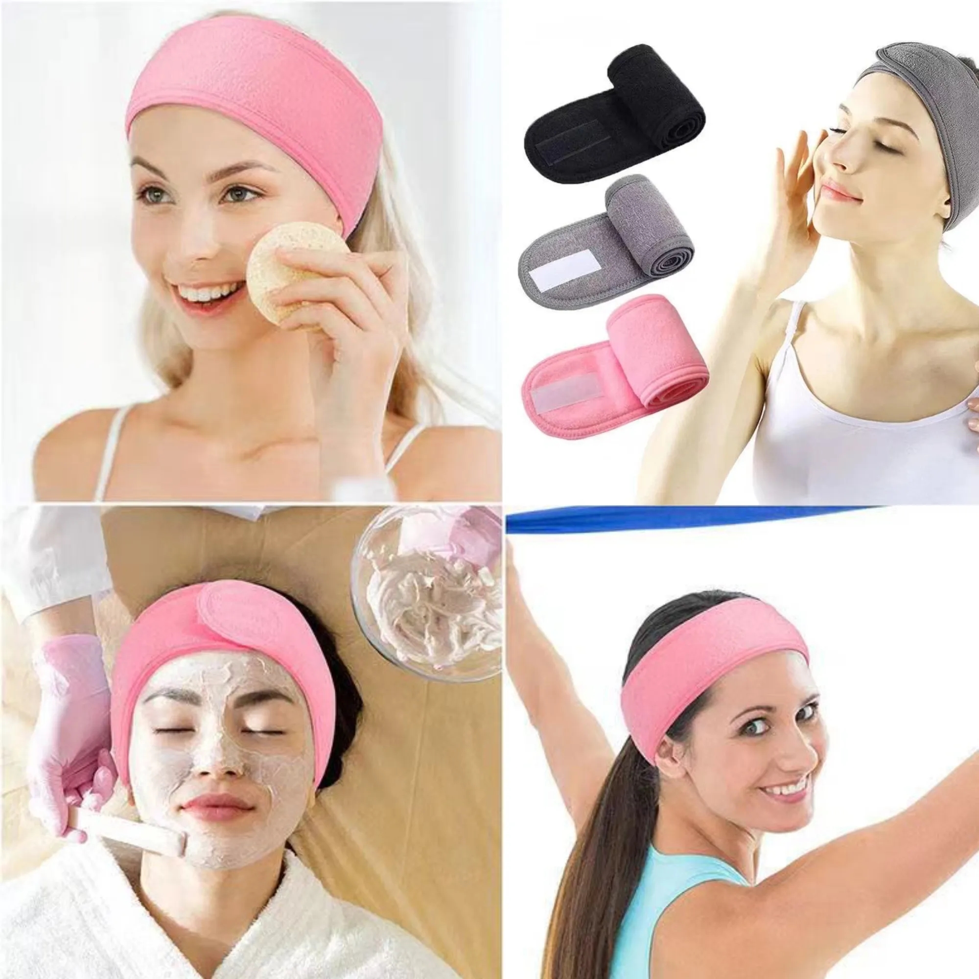 Adjustable Sports Headband Spa Headwrap for Face Washing 4