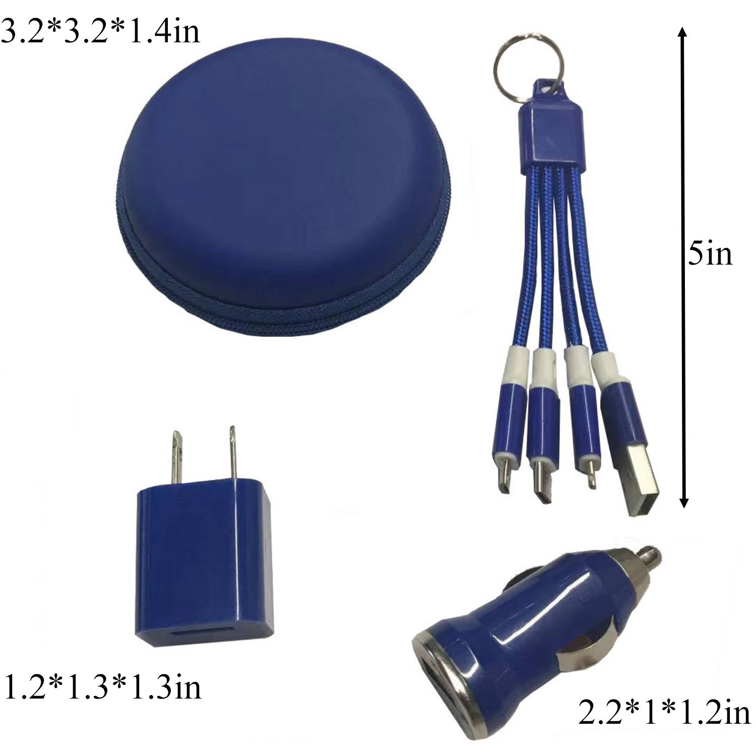3-in-1 Travel Charger Kit with Wall Plug, Car Adapter&Cable 2