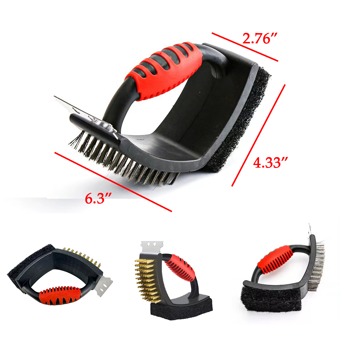 3 In 1 Multifunction BBQ Scraper Cleaning Brush 4