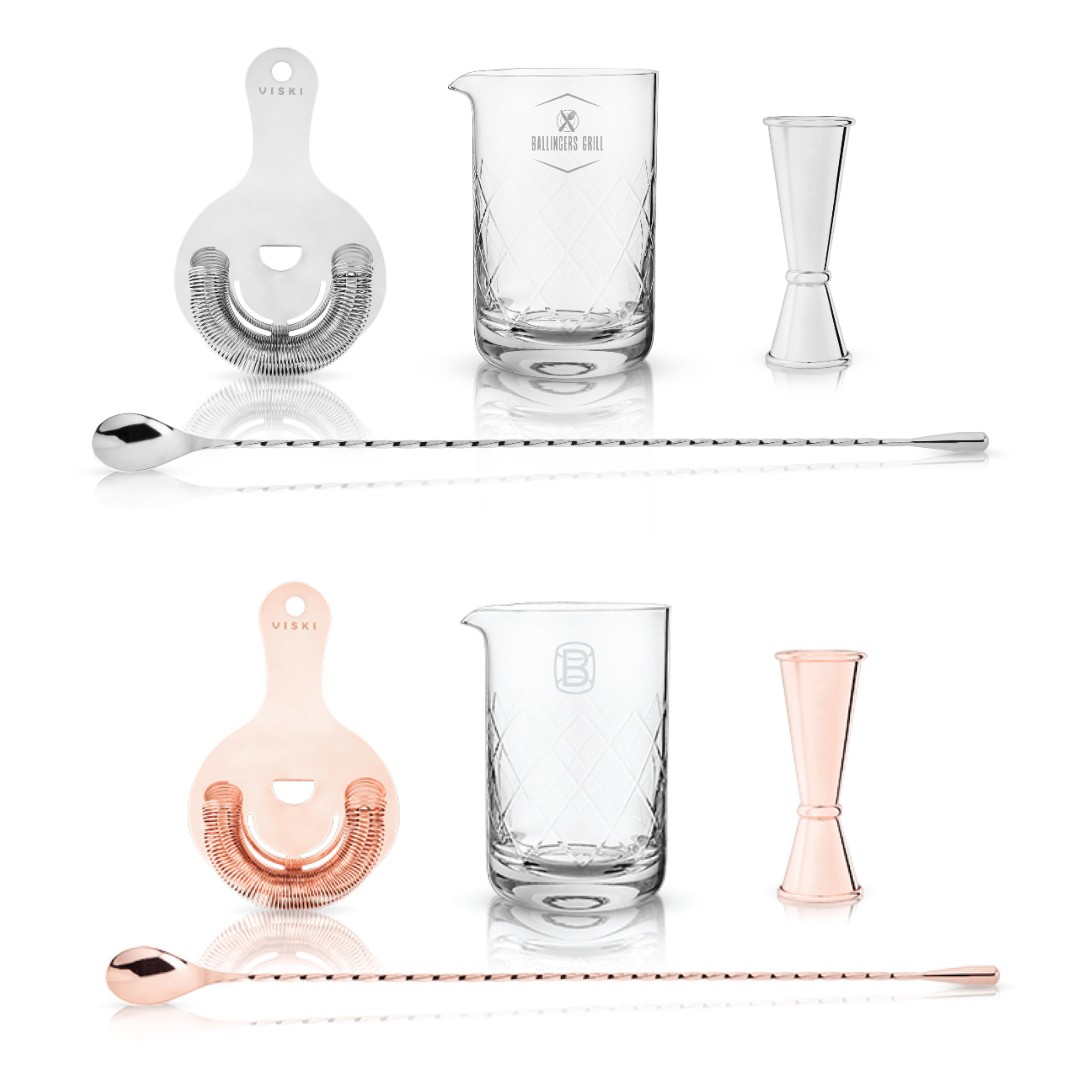 Viski® 4-Piece Mixologist Barware Set