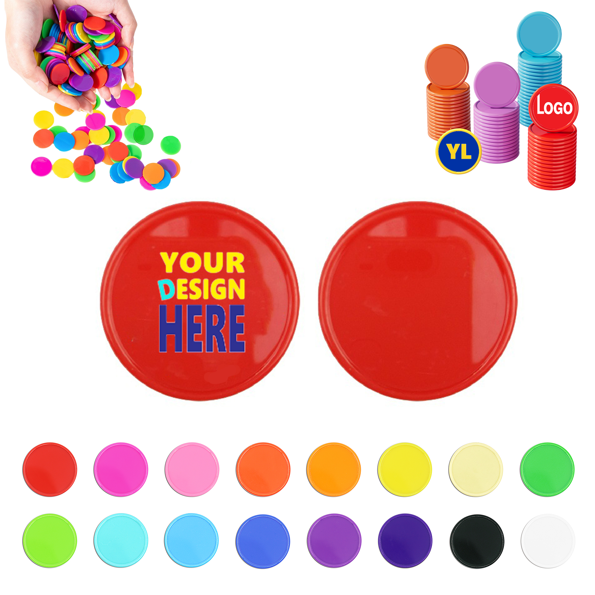 Customizable Premium round plastic poker chips 2
