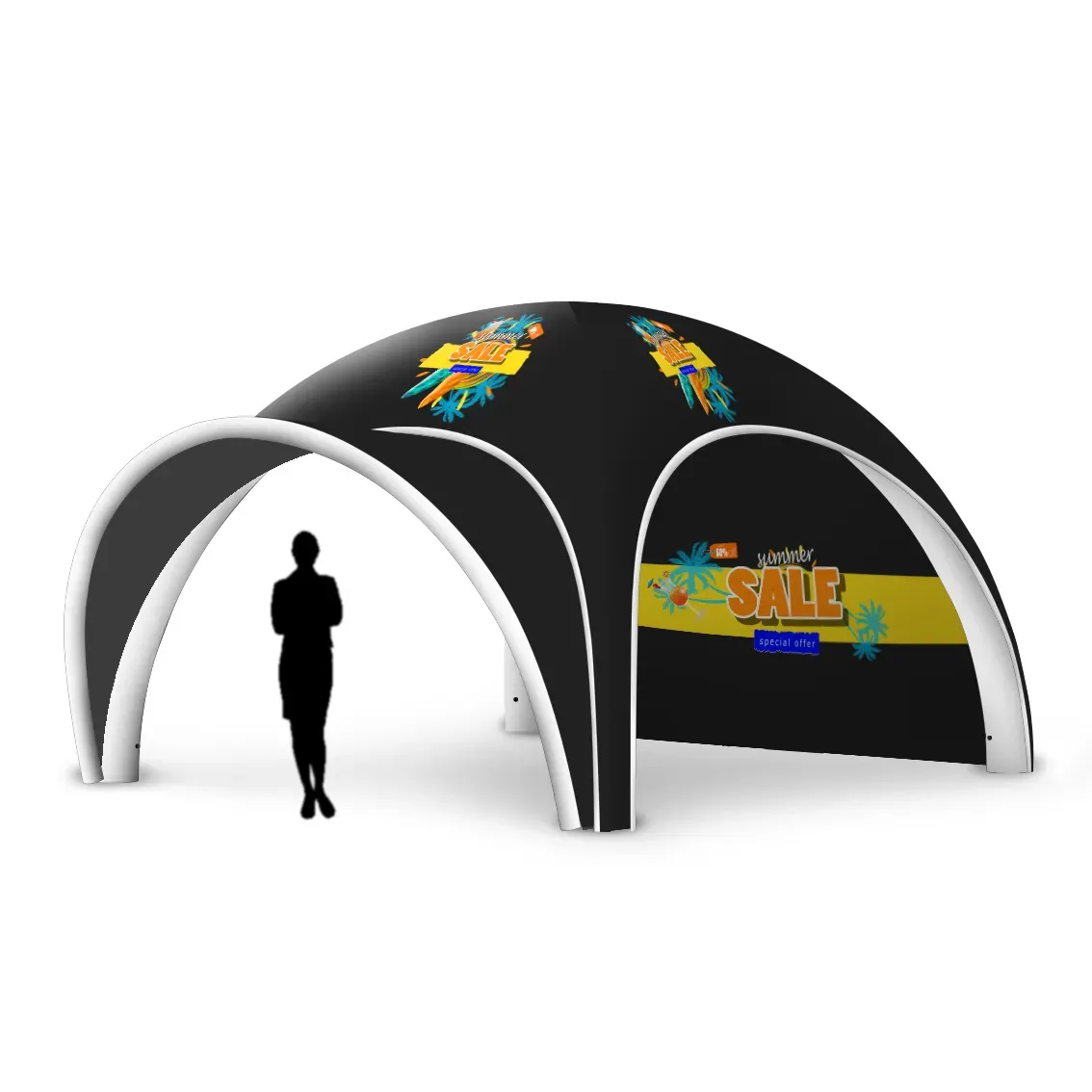 Inflatable Dome Tent with Awning & Banner & Back Wall 1
