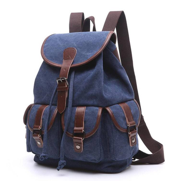 Women's Backpack Solid Color Multi-Pocket Outdoor Travel Bag 7